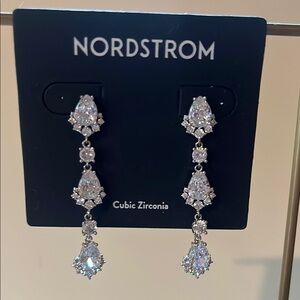 Nordstrom Silver Cubic Zirconia Drop Earrings